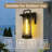 Outdoor Large Wall Sconce Light, Matte Black Metal & Tempered Glass Shade Wall Lantern Waterproof For Porch Doorway Patio（Set Of 2)-1860658775-1861895833