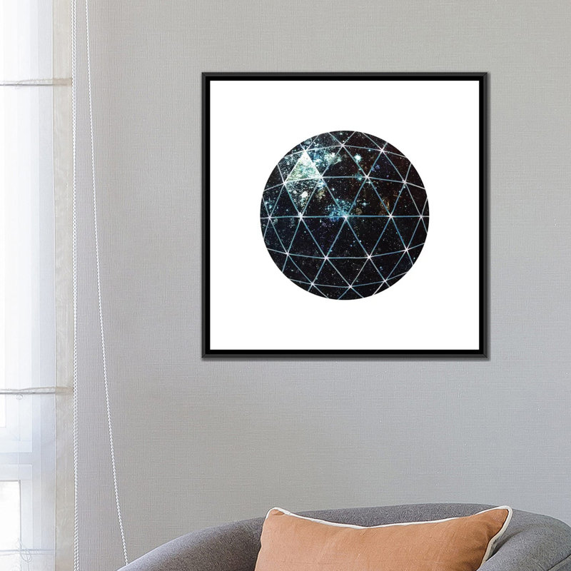« galaxy géodésique », impression sur toile, H 37 po x l 37 po x P 1,5 po, Toile avec cadre noir, Pas de tapis