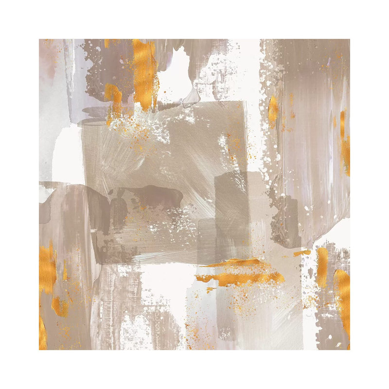 Icescape Abstract Grey Gold II - Wrapped Canvas Gallery-Wrapped Canvas Giclée, 30.48 cm H x 30.48 cm W