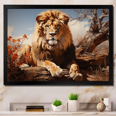 " Lion Savannah Majesty Oil I "