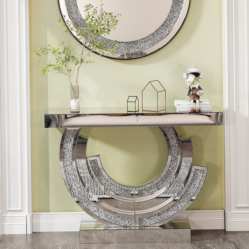 Console en miroir pour le salon, Argent