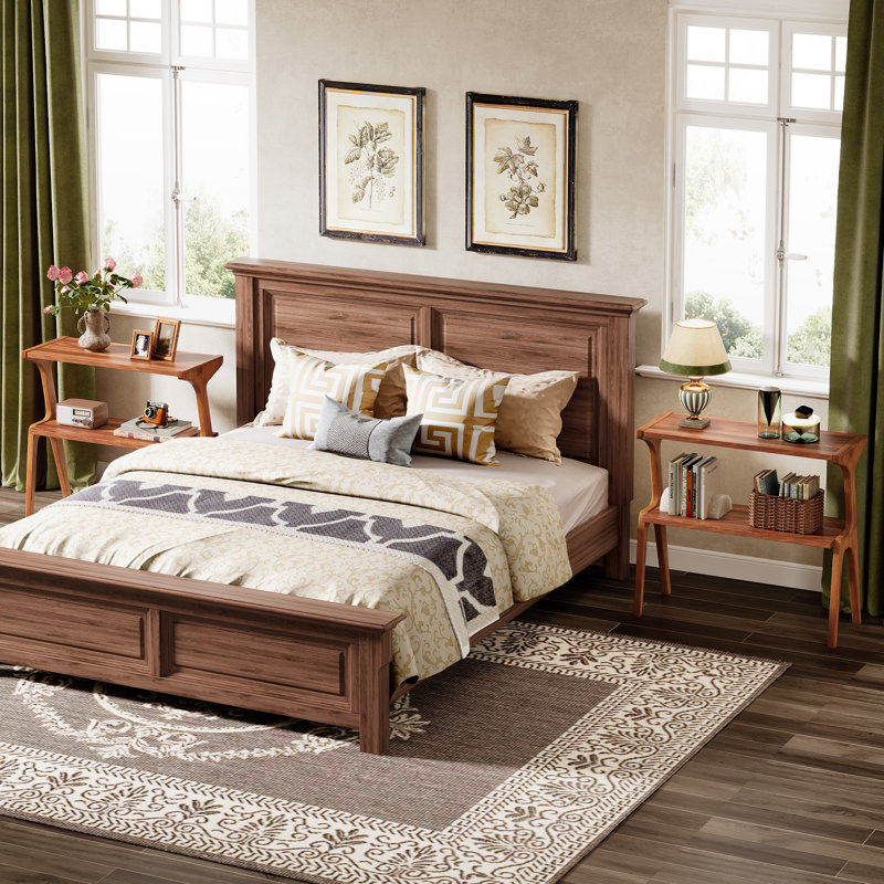 2-Tier Slim Sofa End Table, Walnut