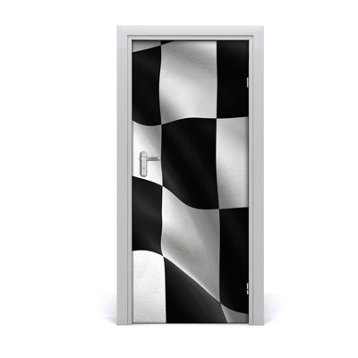 Home Finish Flag Door Decal