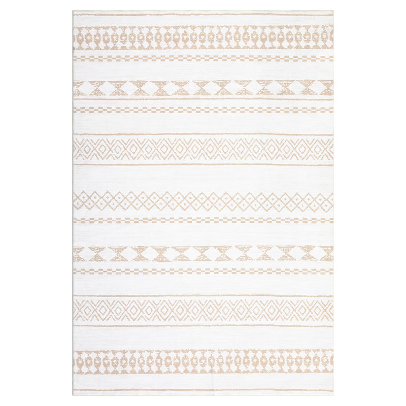 Tapis lavable Boho, Rectangle 9 pi x 12 pi, Brun