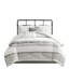 Literie en coton pour grand lit - gris / blanc, rayures verticales, couvre-matelas 6 pièces Steam