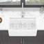 Station de travail blanche Farmhouse Sink - Évier de cuisine de ferme en céramique blanche à cuve de 33 pouces