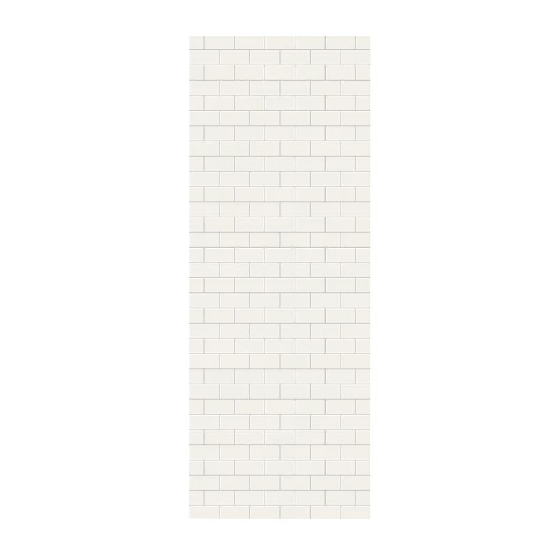 36'' W 0.25'' D 96'' H Glue Up Solid Surface Wall, Bisque