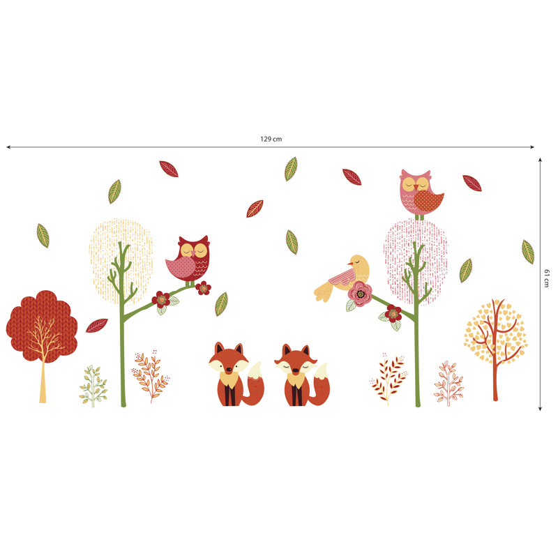 Décalcomanie murale forêt fox
