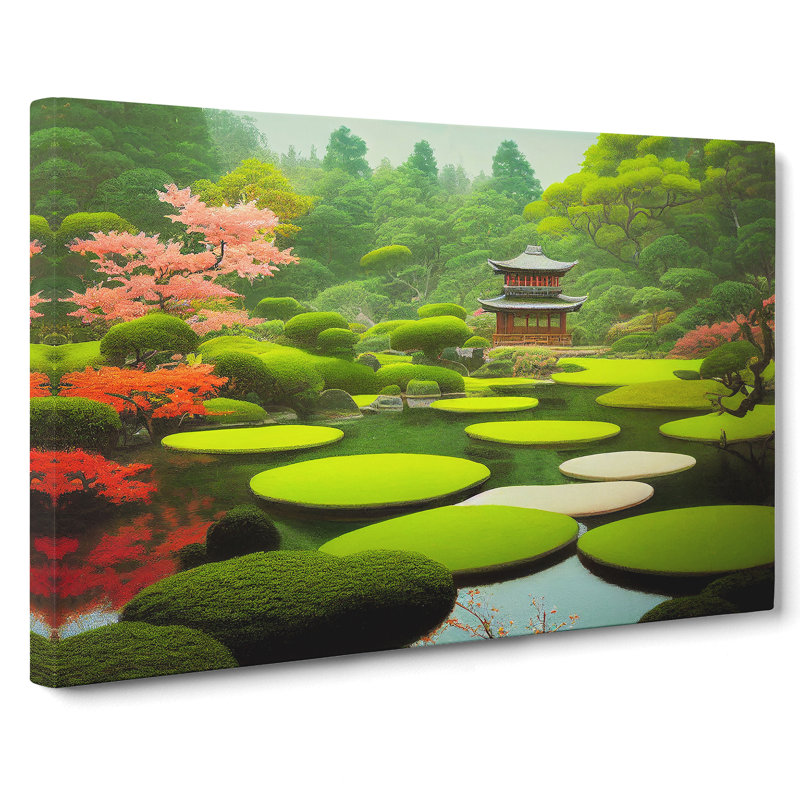 Japanese Garden Pond - Wrapped Canvas, 50cm H x 76cm W x 3cm D