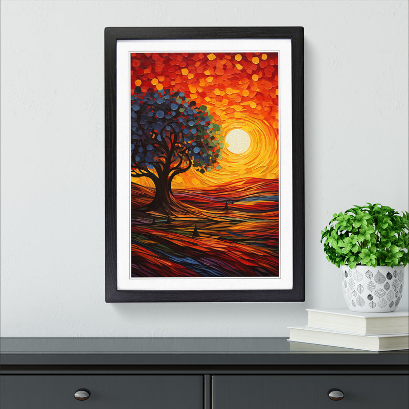 Sunset Orphism No.4 - Framed Print, Black, 34" H x 25" W x 2" D