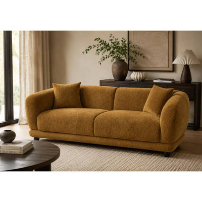 Lennox Brown Chenille Sofa w/2 Pillows