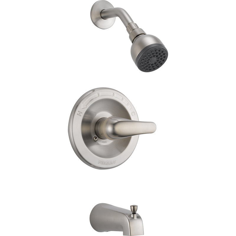 Garniture complète de robinet de baignoire et de douche à inverseur, Nickel brossé