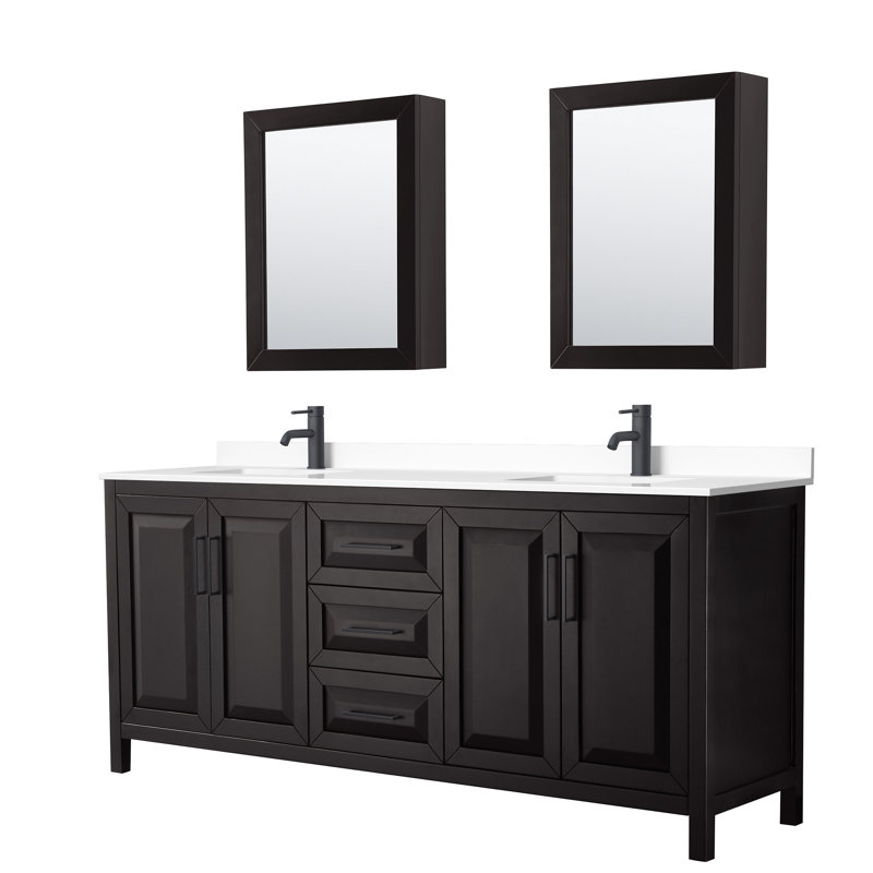Daria 80'' W Double Vanity, Dark Espresso, Polished Chrome