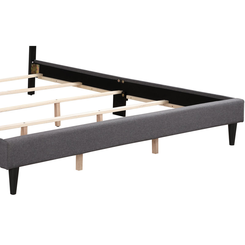 Deb Queen Box Spring Bed, Gray, Gray, Queen