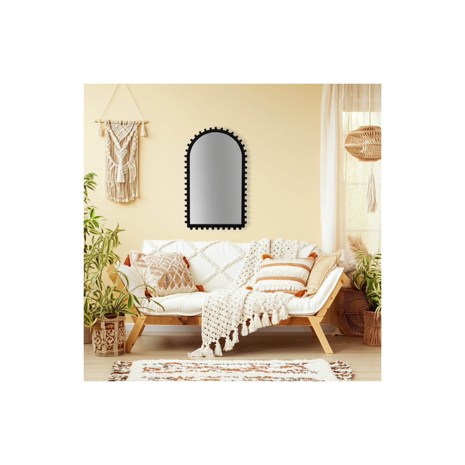 Queensland Wall Mirror, Black