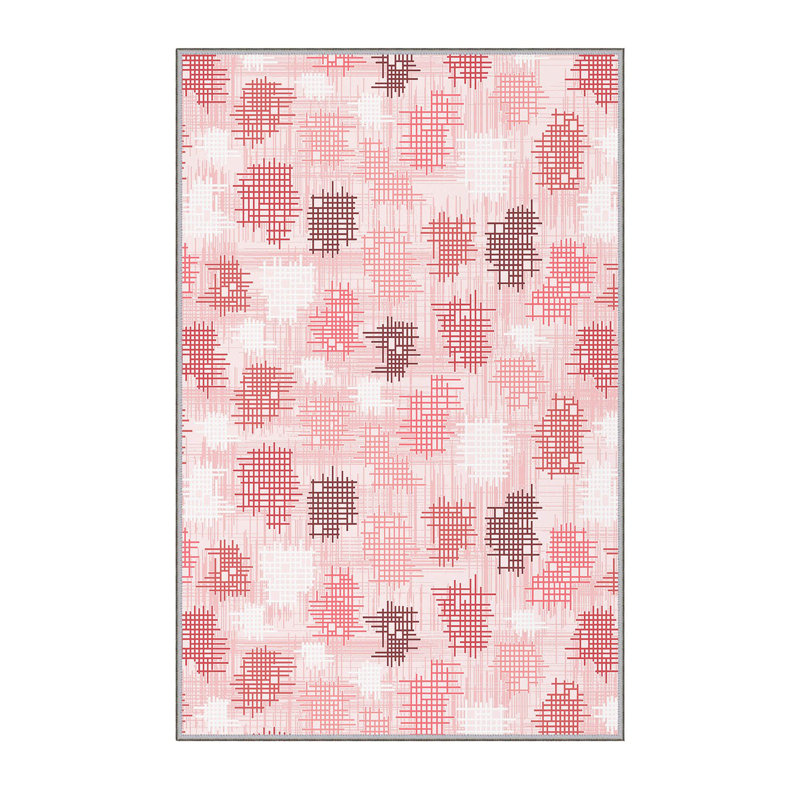 Stylish Woven Carpet, 5.6 x 7.5 Feet, 100% Polyester, 0.3 in Pile Height | Antibacterial, Non-Slip PVC Felt Dot Underside, Machine Washable | 3D Digital Printing, Durable & Easy to Maintain - Perfect for Any Room