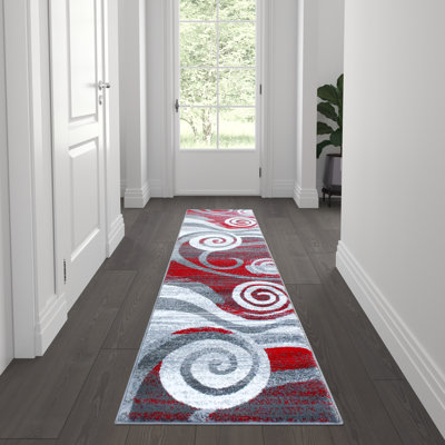 Aliodija Modern Swirl Design Olefin Area Rug