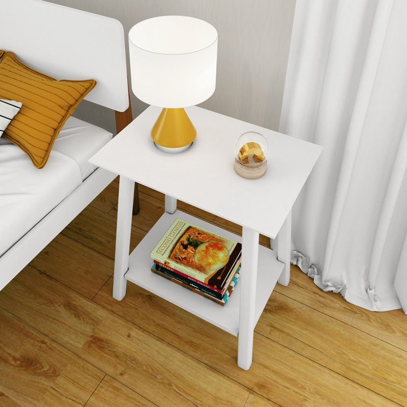 Ladora Solid Wood Nightstand, White