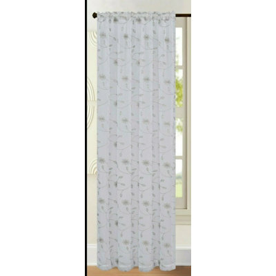 Embroidered Voile Net Curtain Panel