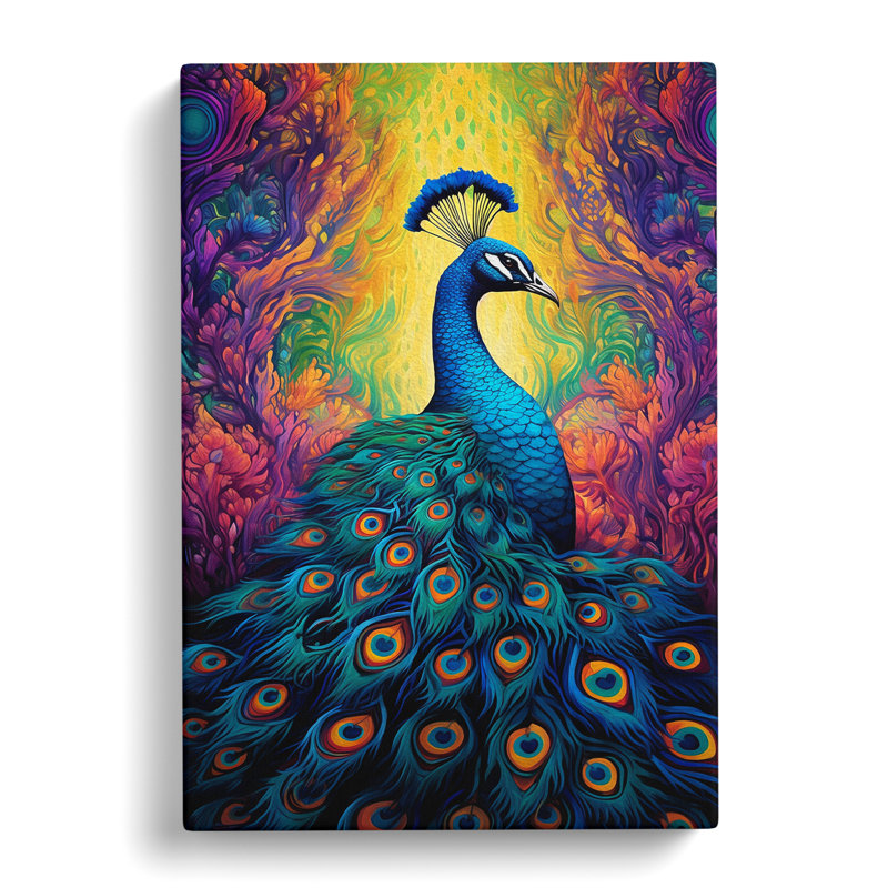 Peacock Colour Field - No Frame Print, 76cm H x 50cm W x 3cm D