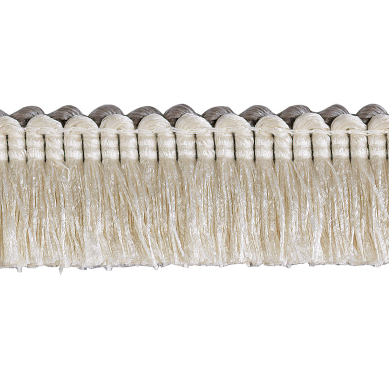 Ezra A Brush Fringe Fabric, Ivory