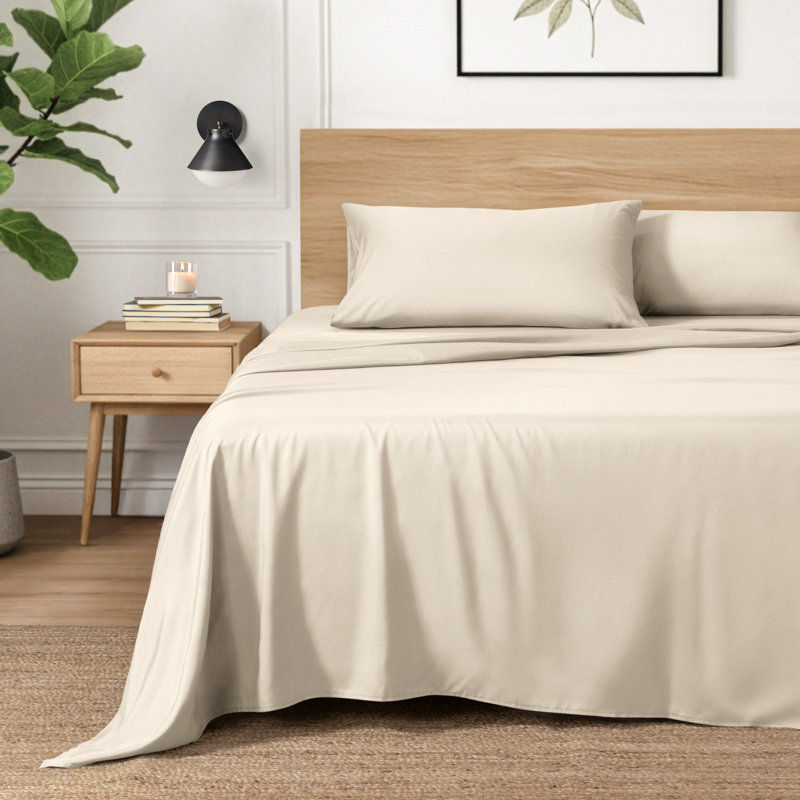 Microfiber Sheet Set, Full XL Sheet Set with 2 Pillowcases, Sand