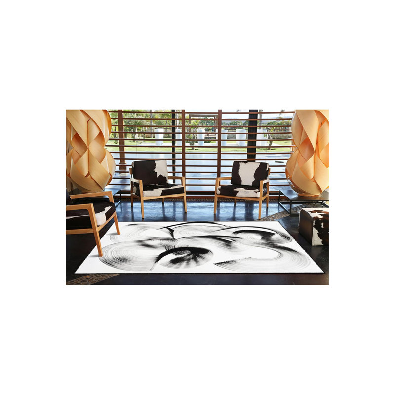 Tapis décoratif moderne lavable, Tapis de couloir 2 pi 6 po x 6 pi 7 po inclus