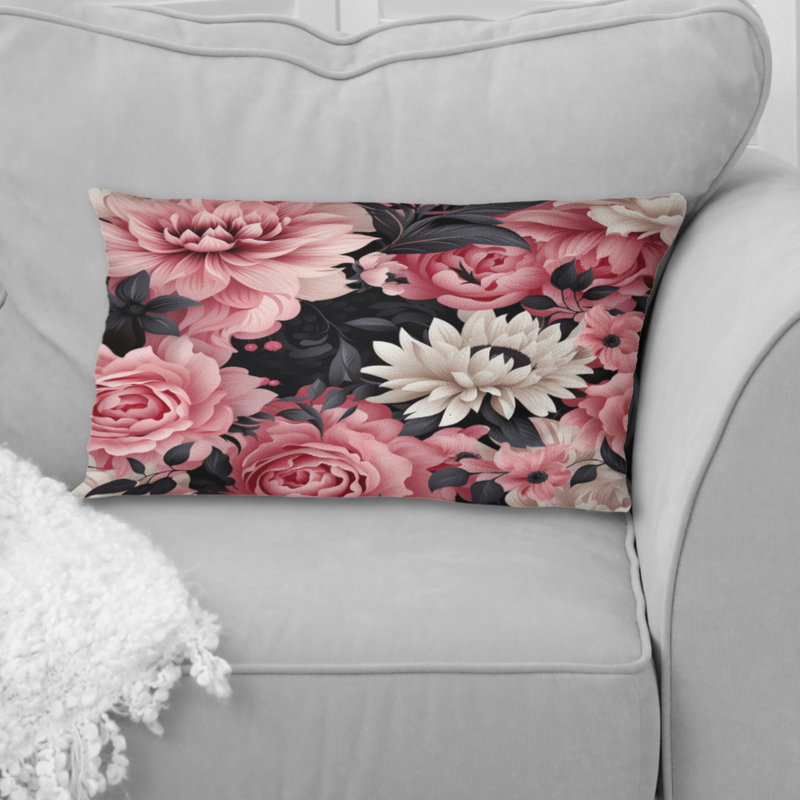 Rose, pivoines amoureuses damassées, poème I - imprimé floral