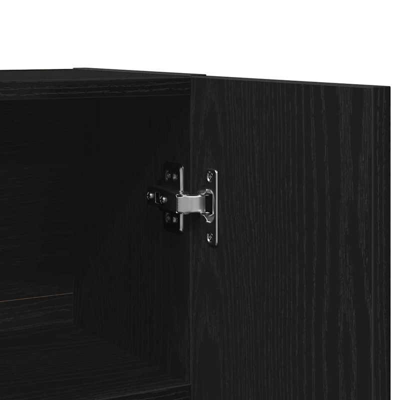 Engineered Wood Bathroom Cabinet, Black Oak