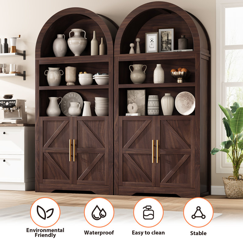Winston Porter 70.9" Elowen Arched Storage Bookcase
