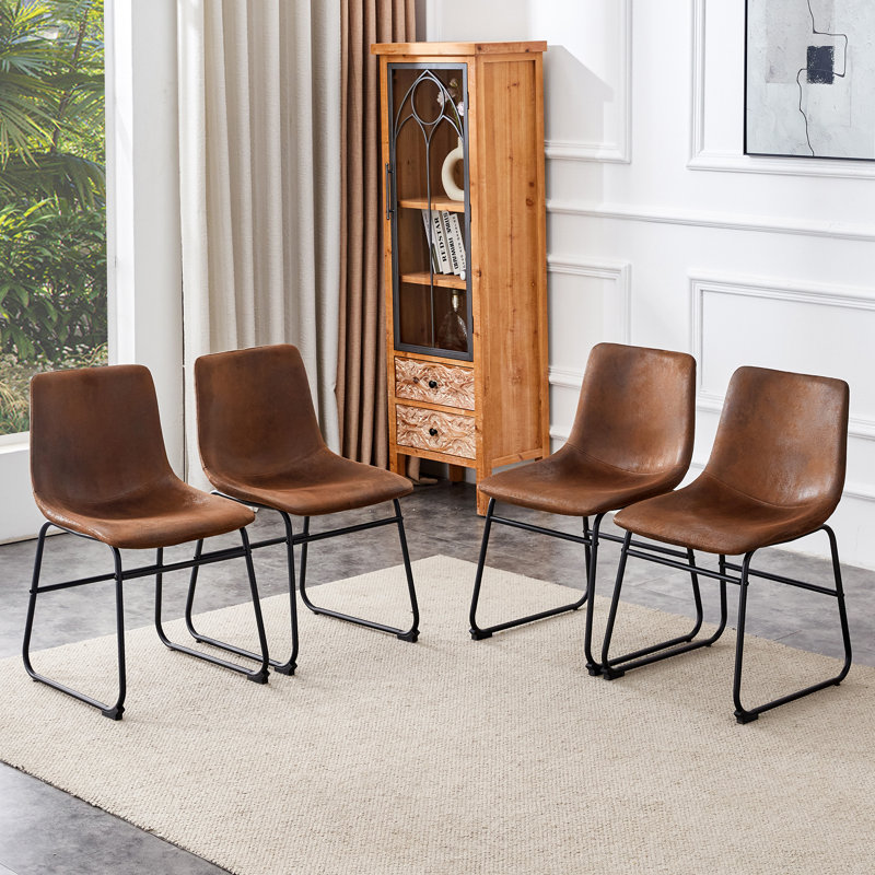 Ensemble de 4 chaises en suède rétro seulement, sans les tables