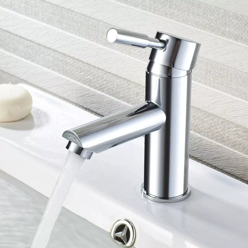 Basin Sink Mixer Tap Cloakroom Mono Single Lever Bathroom Chrome Tap Fixing Kits