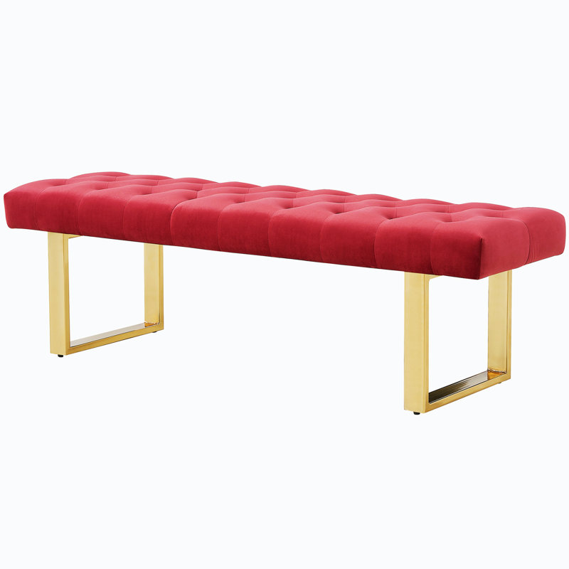 Morter Velvet Upholstered Bench