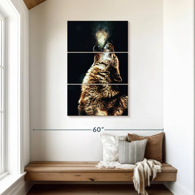 Brampt Dark Howling Wolf, 45" H x 28" W