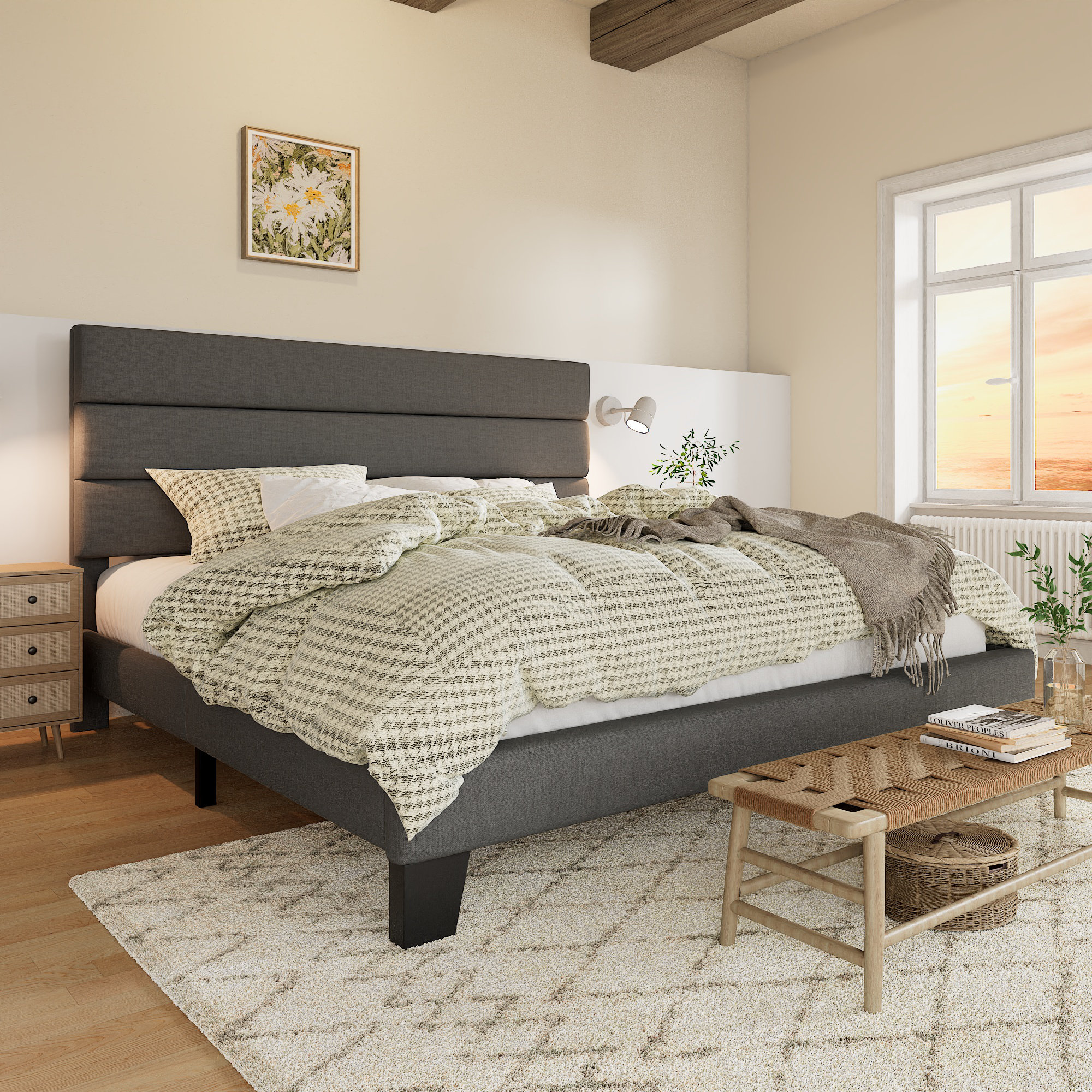 Latitude Run® Upholstered Platform Bed, No Box Spring Needed & Reviews | Wayfair