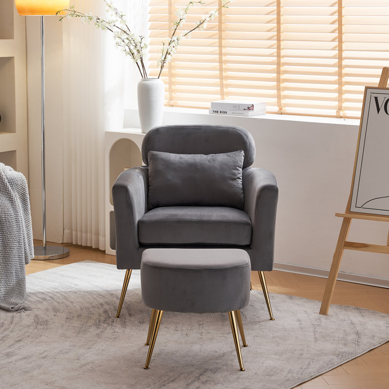 Azoriah 28.9 Wide Armchair, Deep Gray Velvet