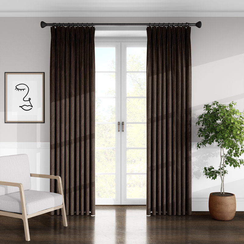 Rideau simple obscurcissant à plis abstraits, Doré, l 50 po x L 96 po