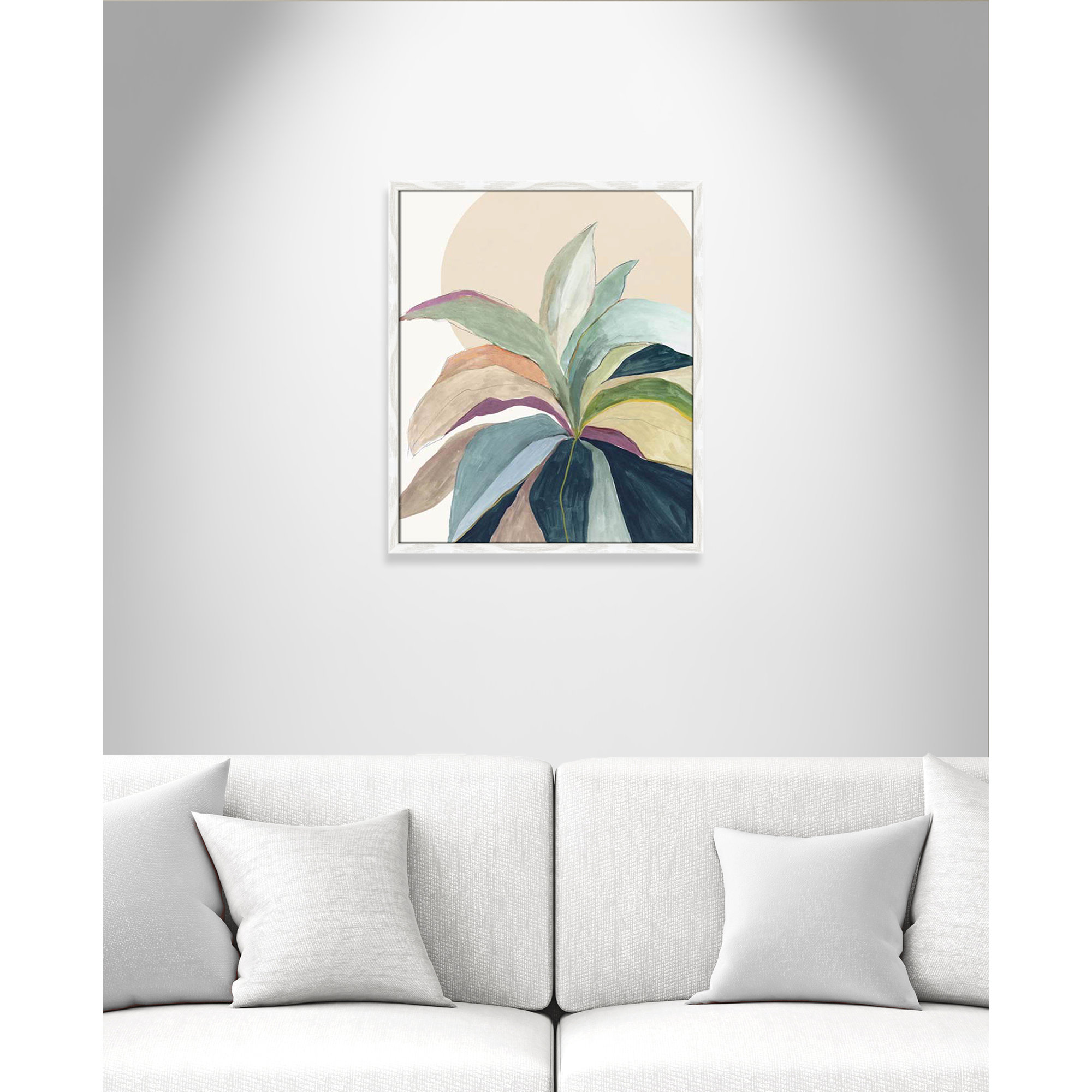 Sunny Bright Leaves II by Asia Jensen, 25.5" H x 21.5" W x 0.75" D, White Slim Unmatted Picture Framed
