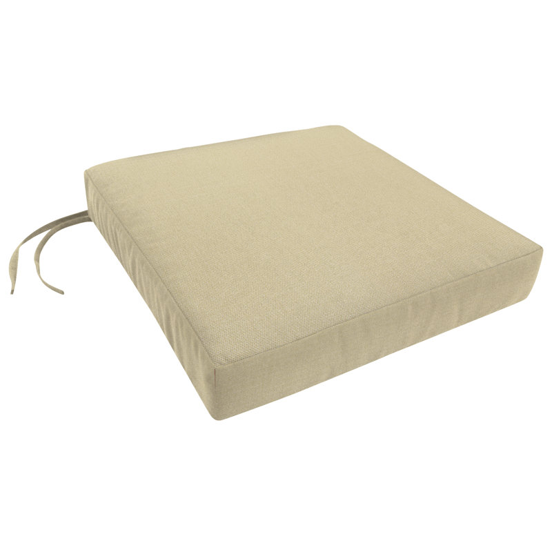 Encinitas Sunbrella Outdoor 3.5'' Dining Chair Cushion, Antique Beige Sunbrella® Canvas, 3.5" H x 18" W x 18" D