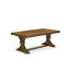 L'ensemble de table à manger moderne 7 pièces comprend une table en bois et 6 chaises de cuisine en tissu de lin brun avec dossier capitonné - finition noyer antique.-411458040-411457988-424612563