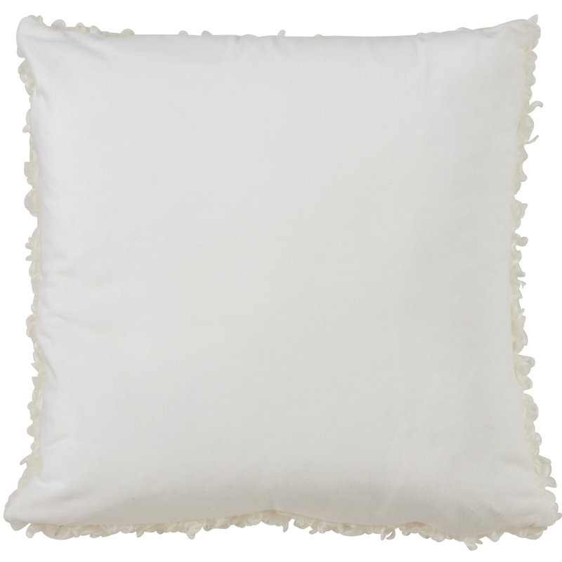 Heijo Faux Fur Reversible Throw Pillow, Polyester/Polyfill, Ivory