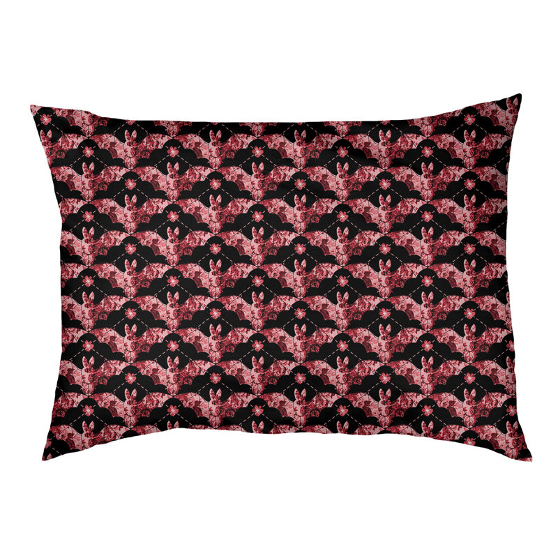 Coussin pour chien Byrge Bats, Moyen (H 14 po x l 42,5 po x P 32,5 po), Noir/orange