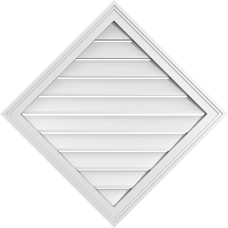 Évent à pignon fonctionnel en uréthane Diamond, H 32 po x l 32 po x P 1,5 po