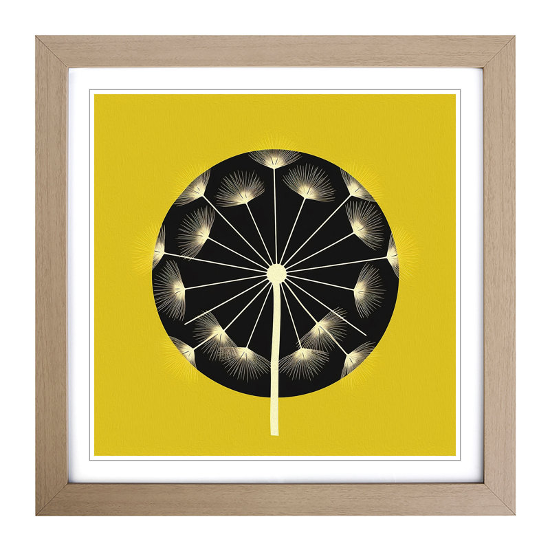 Dandelion Bauhaus No.2 - Single Picture Frame Art Prints on Wood, Oak