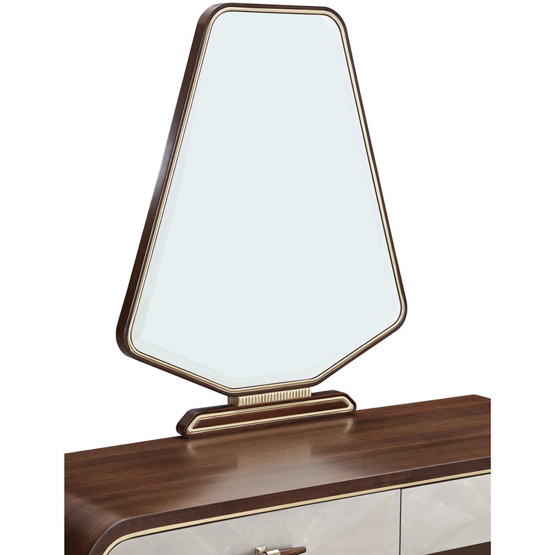 Houston Vanity Table With Mirror - Walnut