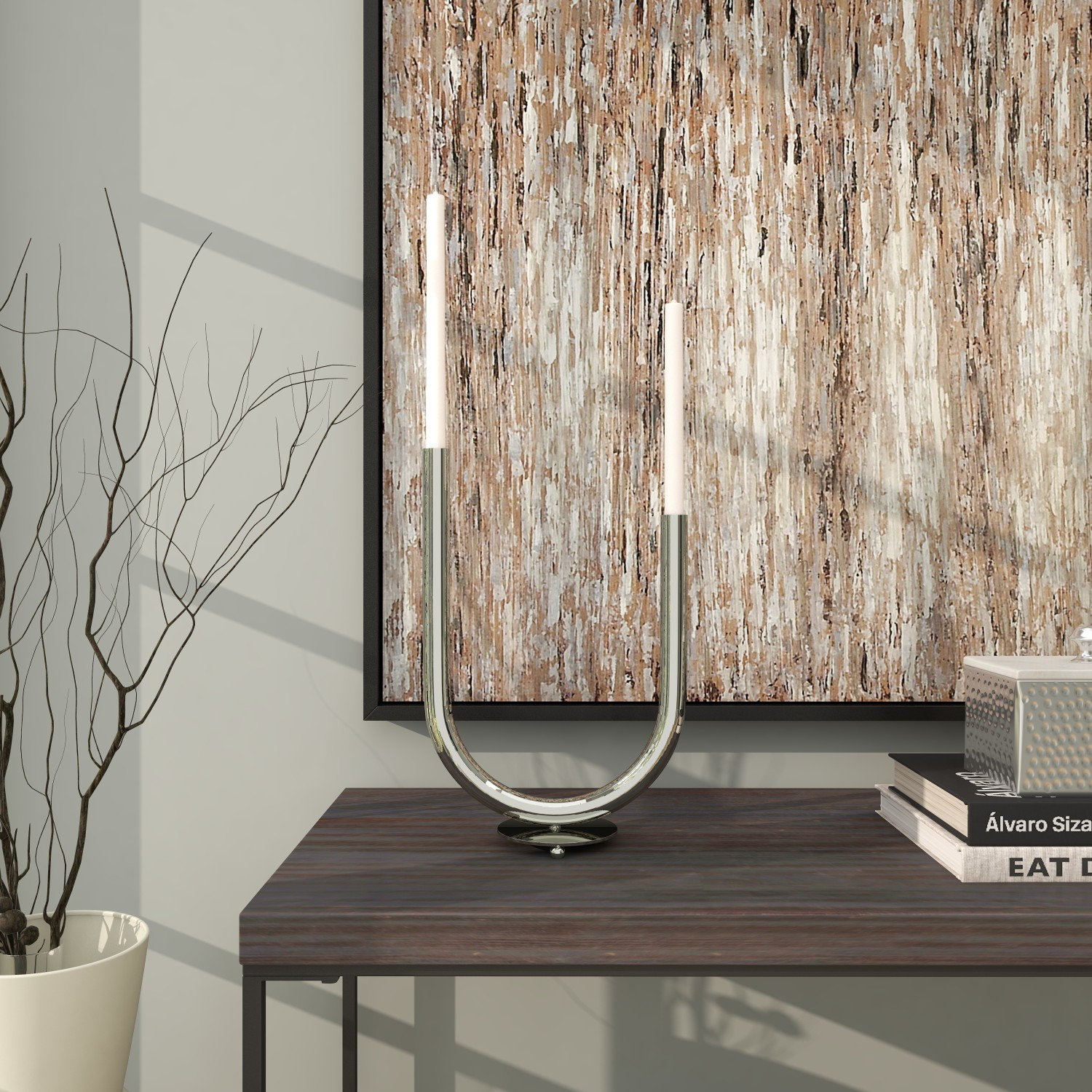 Bianca Stainless Steel Candelabra