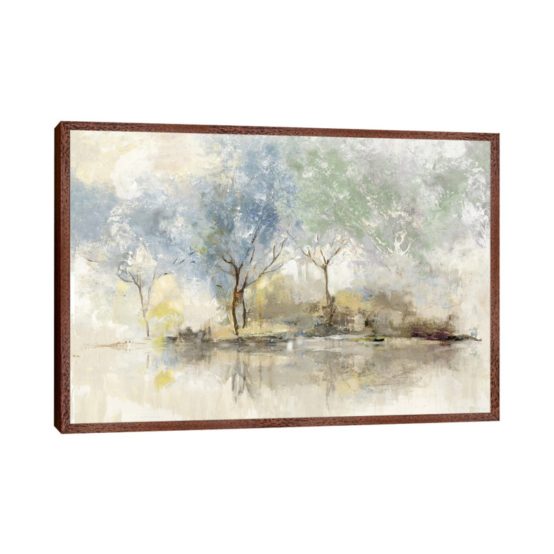 Pale Meadow by Allison Pearce - Painting on Canvas, 66.04cm H x 101.6cm W x 3.81cm D, Classic Brown Wood Framed