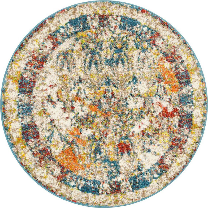 Transitional Murawski Area Rug Multi Mode Color, Round 3'3"
