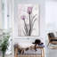 Tulipes mauves sur bois, reproduction sur toile-351705680