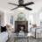44" Black Flush Mount Ceiling Fan with Light, Remote & APP Control, Reversible 6‑Speed Quiet DC Motor for Bedroom, Living Room-2029878160